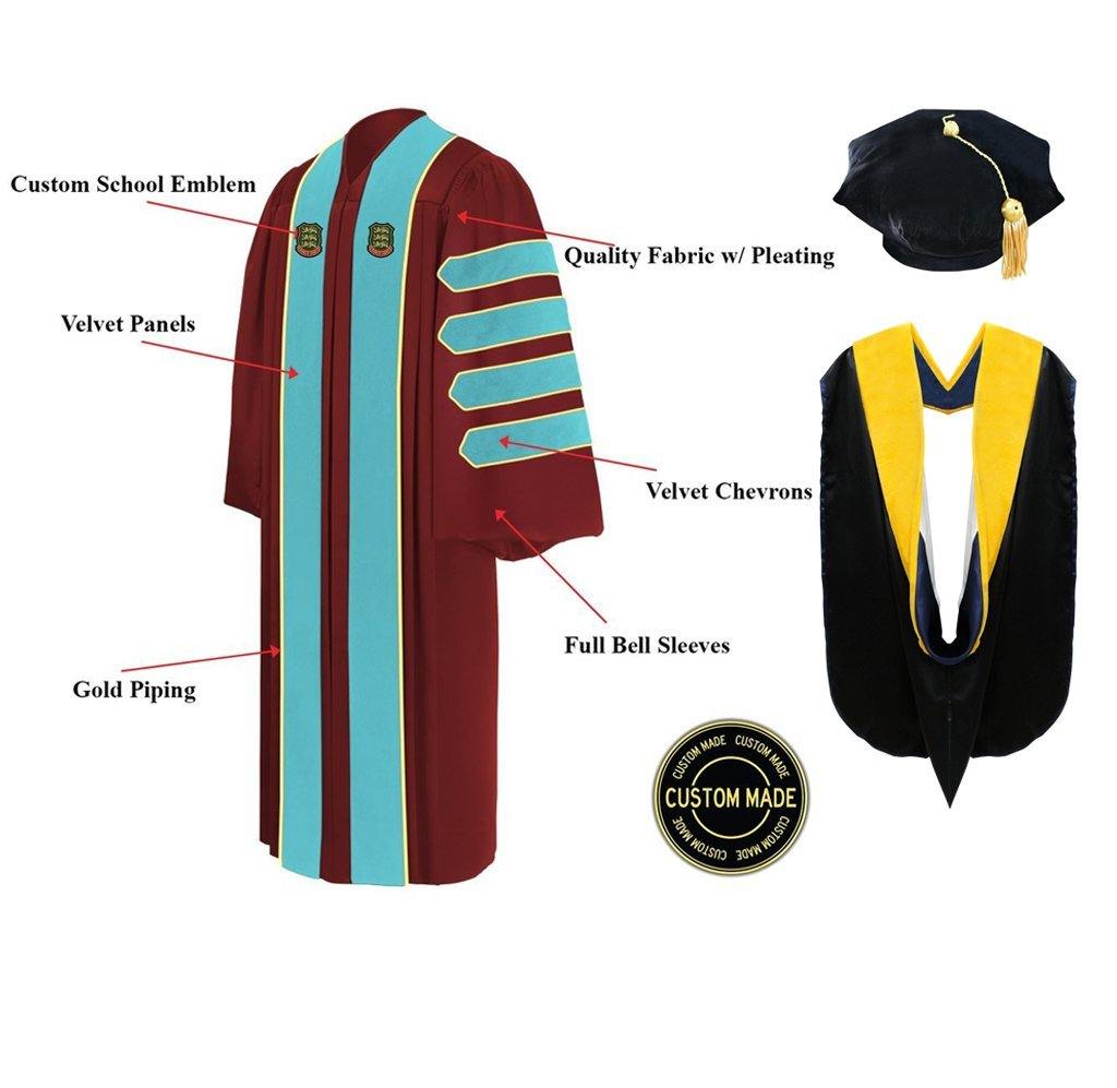 Matte Black Associates Cap, Gown, Tassel & Hood Package – Graduation Attire